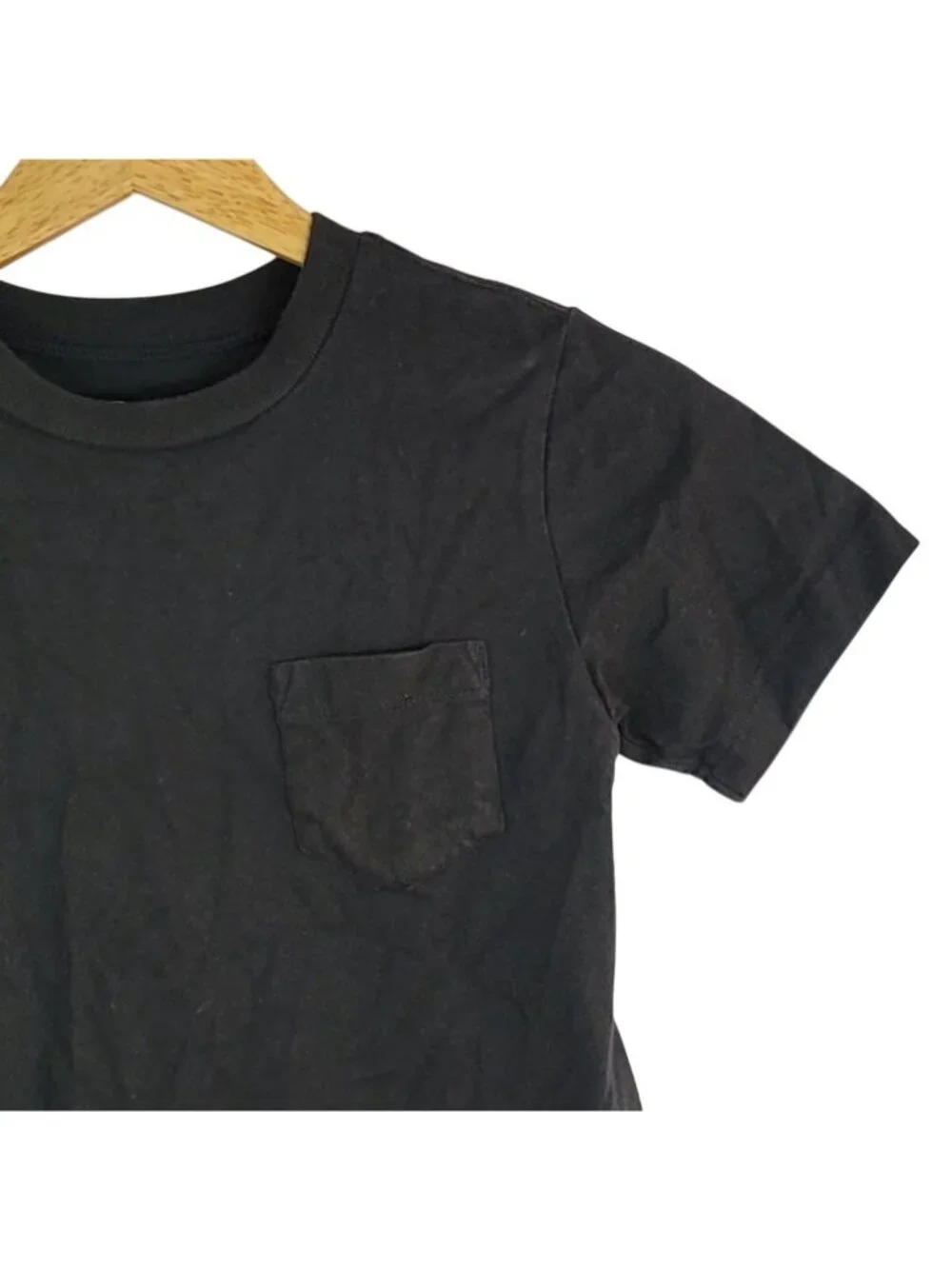 Children's Place Boys 100% Cotton T Shirt x2 Black Blue Small Short Sleeve Solid